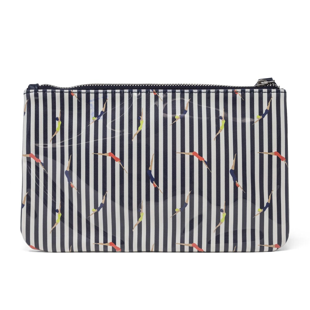 COATED CANDY STRIPE WRISTLET,Ice Blue,large