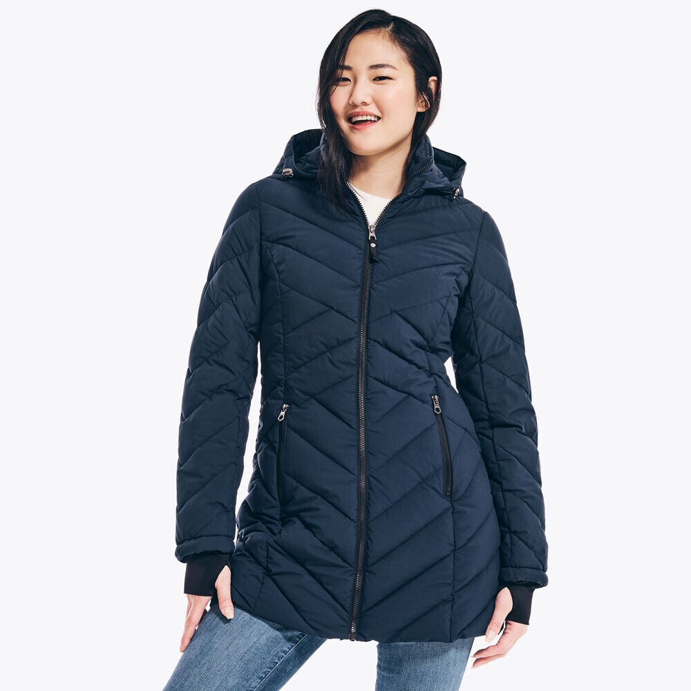 STRETCH HOODED JACKET,Stellar Blue Heather,large
