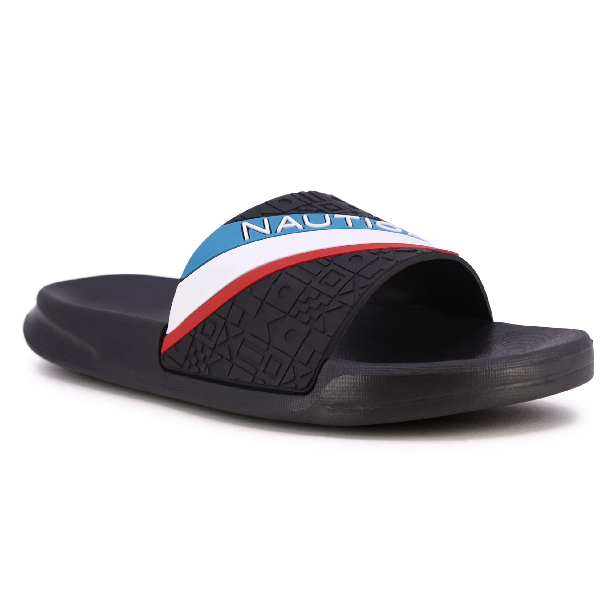 Logo Slide Sandal,Black,large