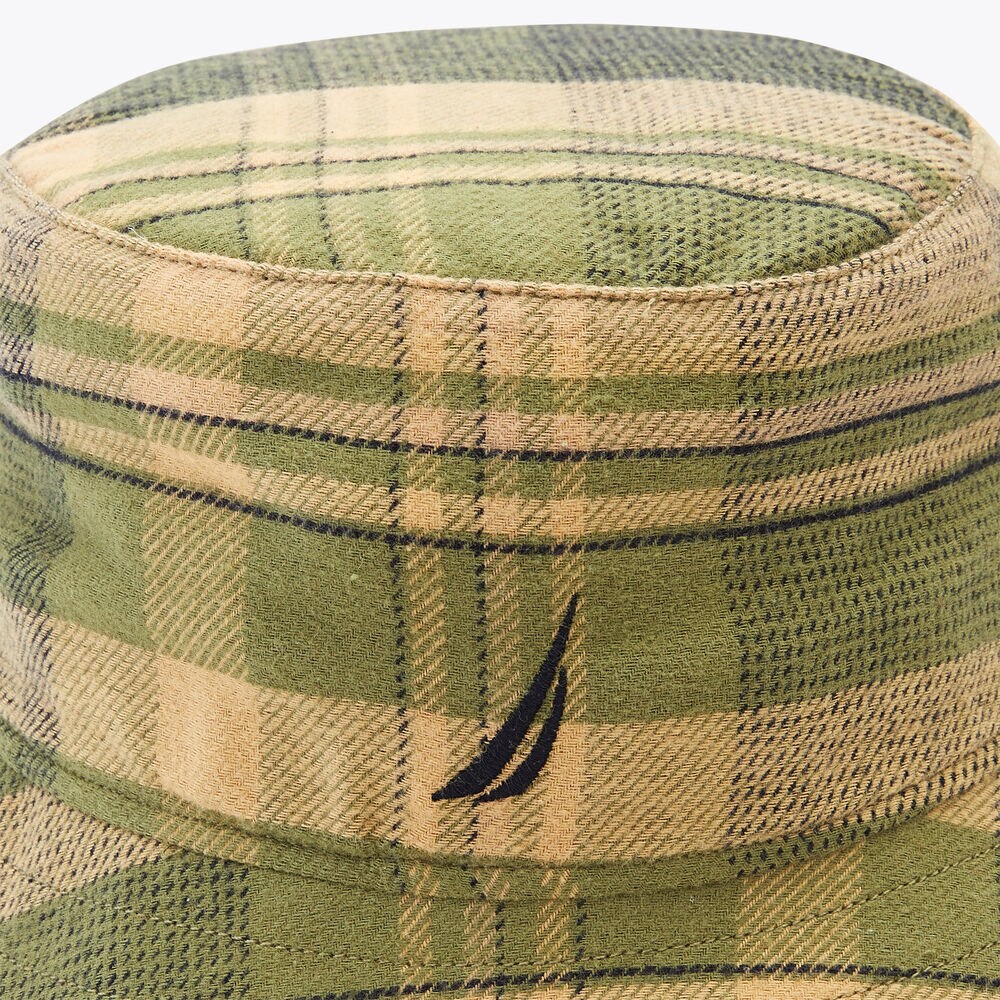 Flannel Bucket Hat,Olive Vine,large