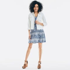 SUSTAINABLY CRAFTED FLORAL PRINT MINI DRESS,Nautica Blue,large