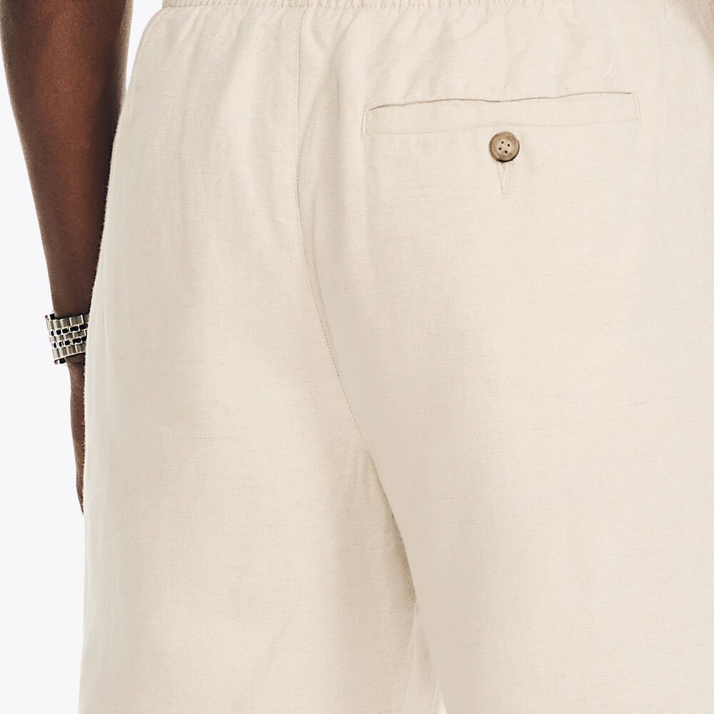 CLASSIC FIT LINEN PULL-ON PANT,Wheat Flax,large