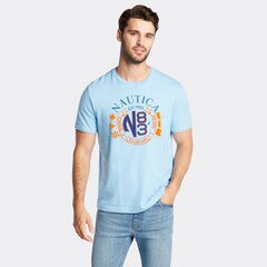 SUN AND SAND GRAPHIC T-SHIRT,Alaskan Blue,large