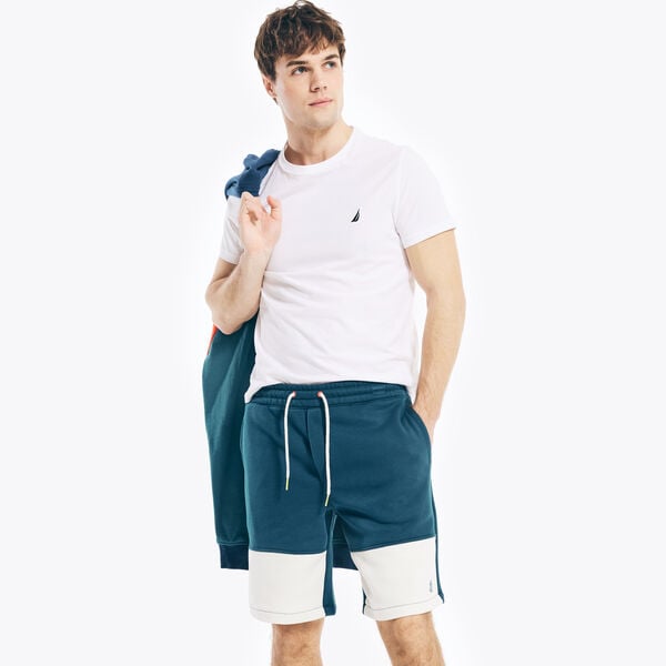 9" BIG & TALL COLORBLOCK LOGO FLEECE SHORT