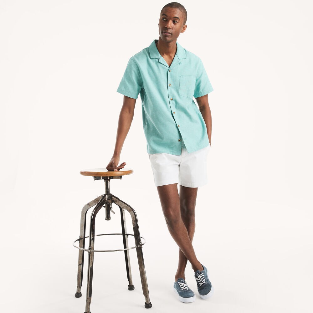 JAWS x Nautica Short-Sleeve Camp Shirt,Wave Green,large
