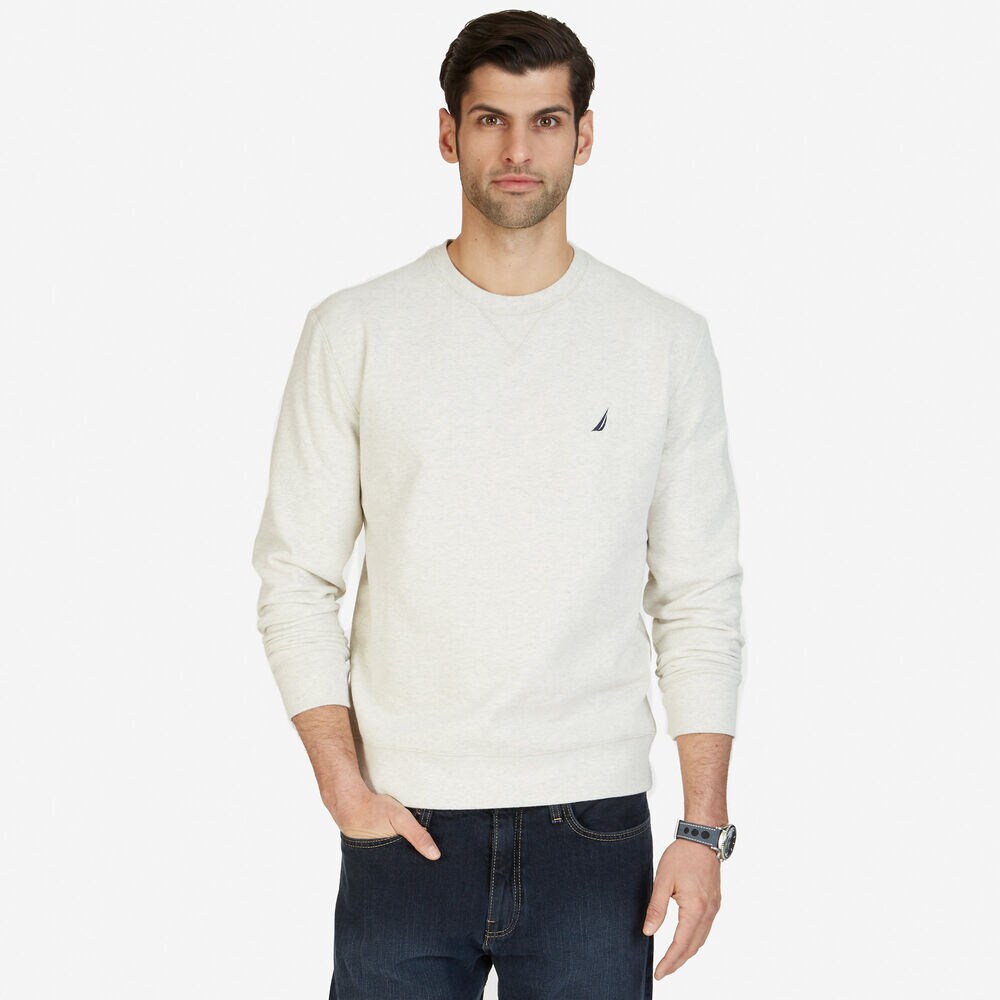 Crewneck Pullover,Oatmeal Heather,large