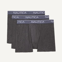 LOGO WAIST HEATHERED BOXER BRIEFS, 4-PACK,Black,large