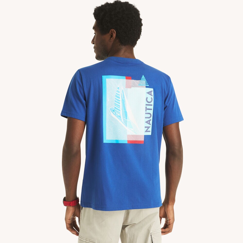 Sailboat Wave Graphic T-Shirt,Limoges,large