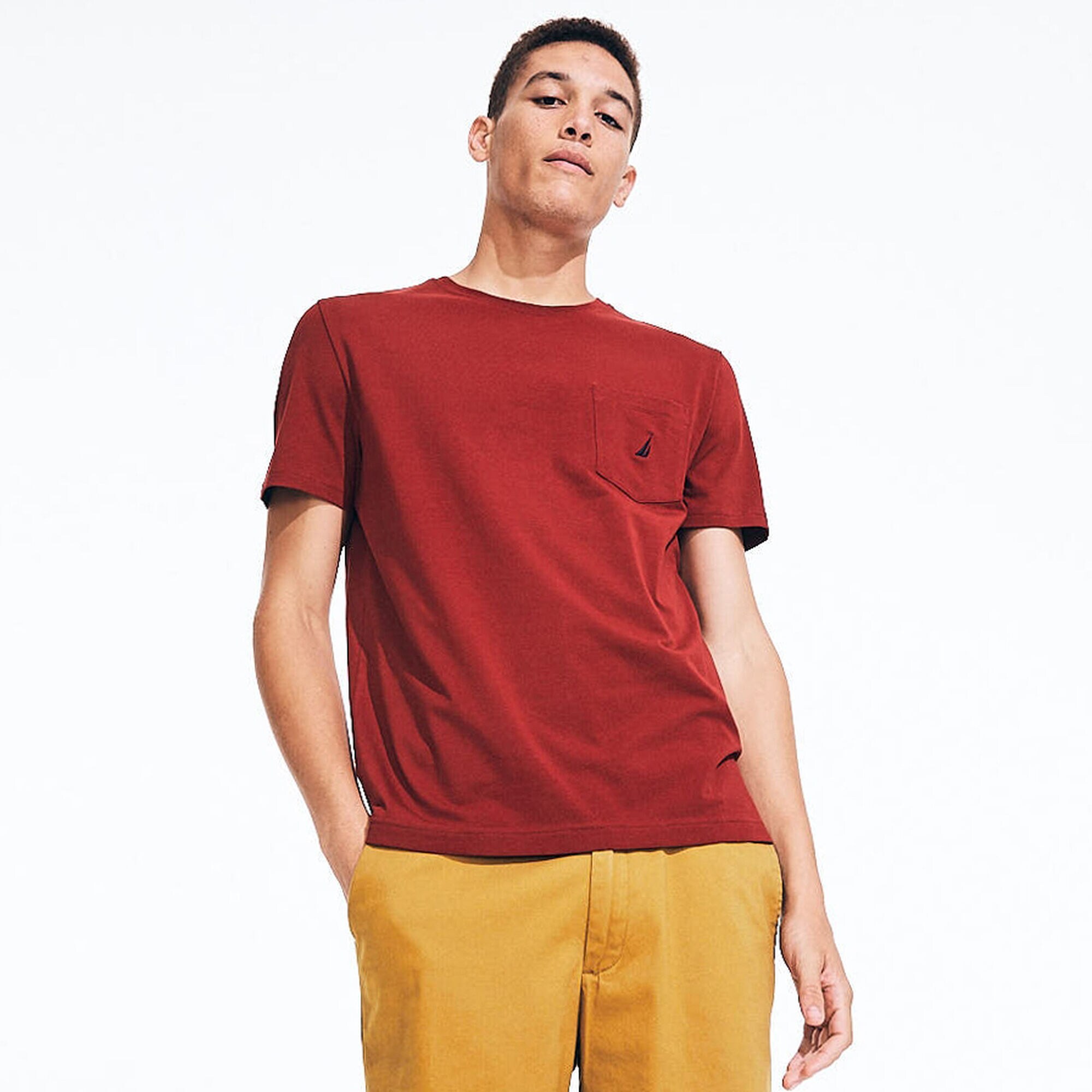 CREWNECK POCKET T-SHIRT,Flamingo,large