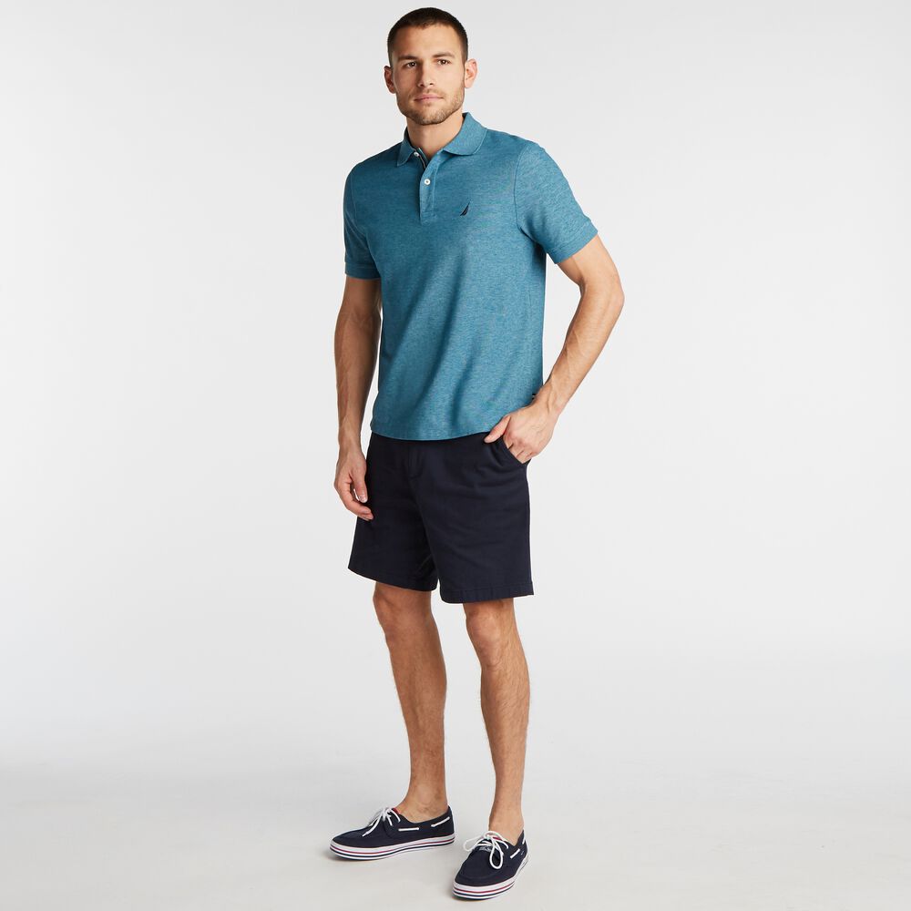 CLASSIC-FIT PERFORMANCE POLO,Ocean Depth Heather,large