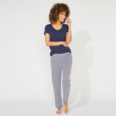 NAUTICA SIGNATURE STRIPED SHORT SLEEVE PAJAMA SET,Crystal Bay Blue,large