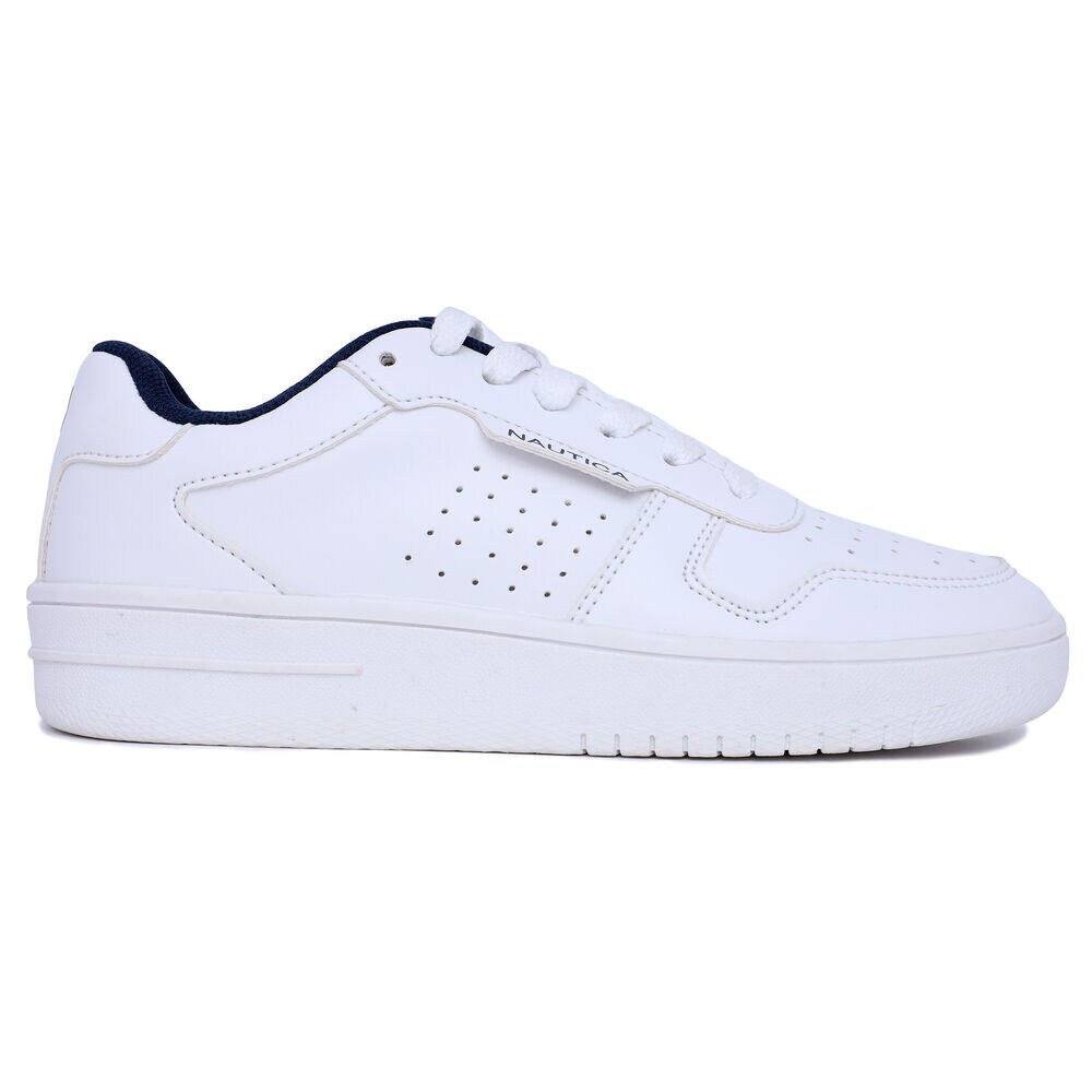 Boys' Logo Lace-Up Sneaker,Antique White Wash,large