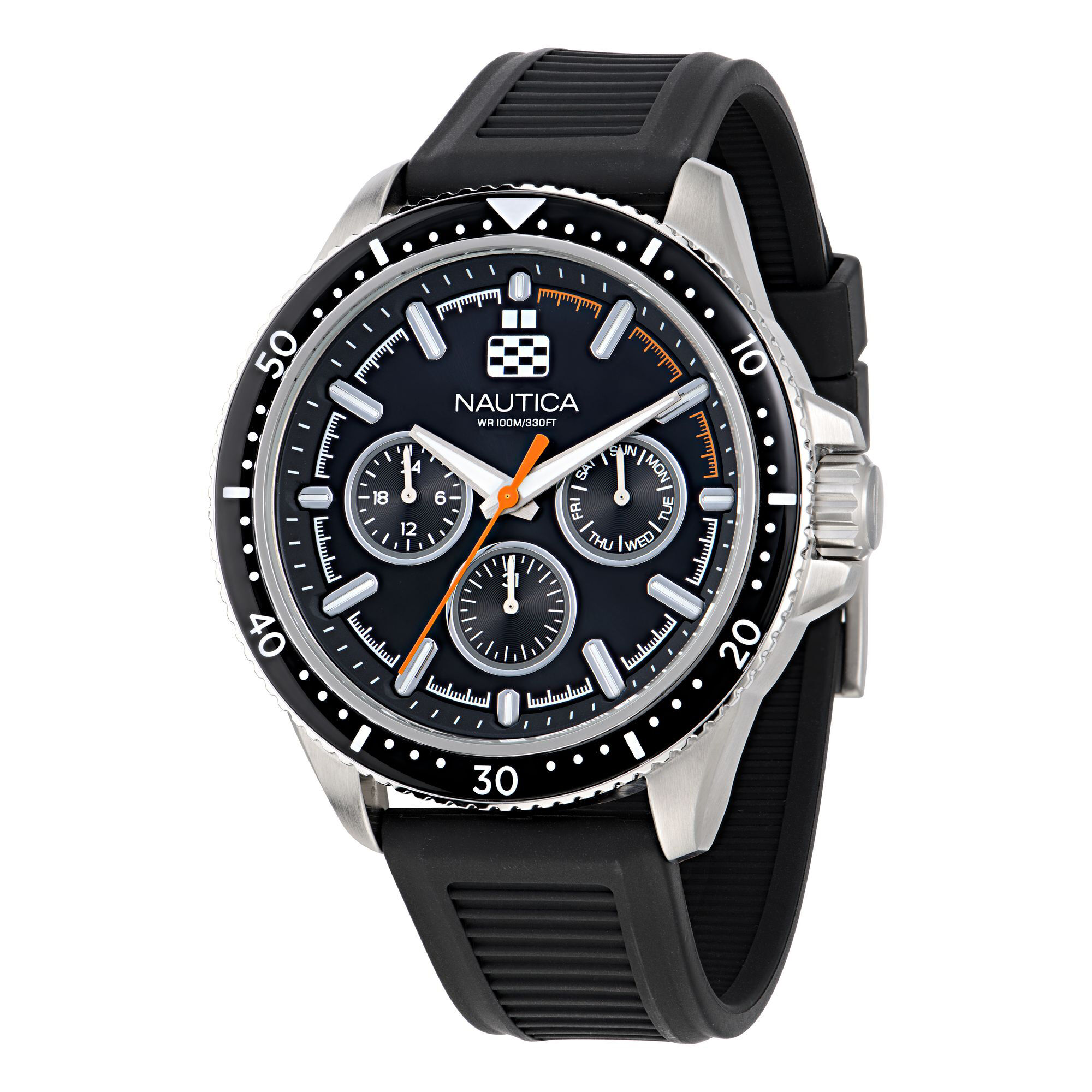 NCT Windrose Wheat Fiber Strap 3-Hand Watch,Black,large