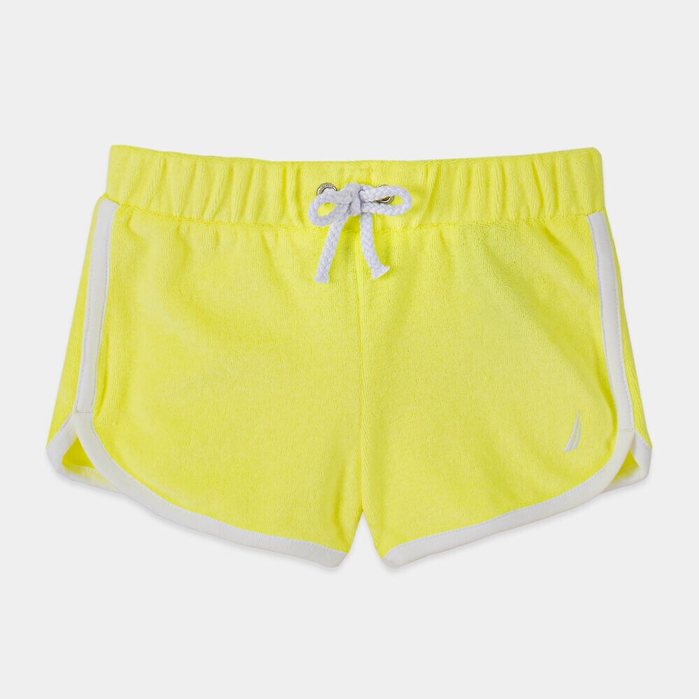 TODDLER GIRLS' TERRY DOLPHIN SHORTS (2T-4T),Light Yellow,large