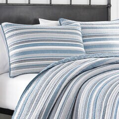 Jettison Grey Blue King Quilt Set,Blue Heather,large