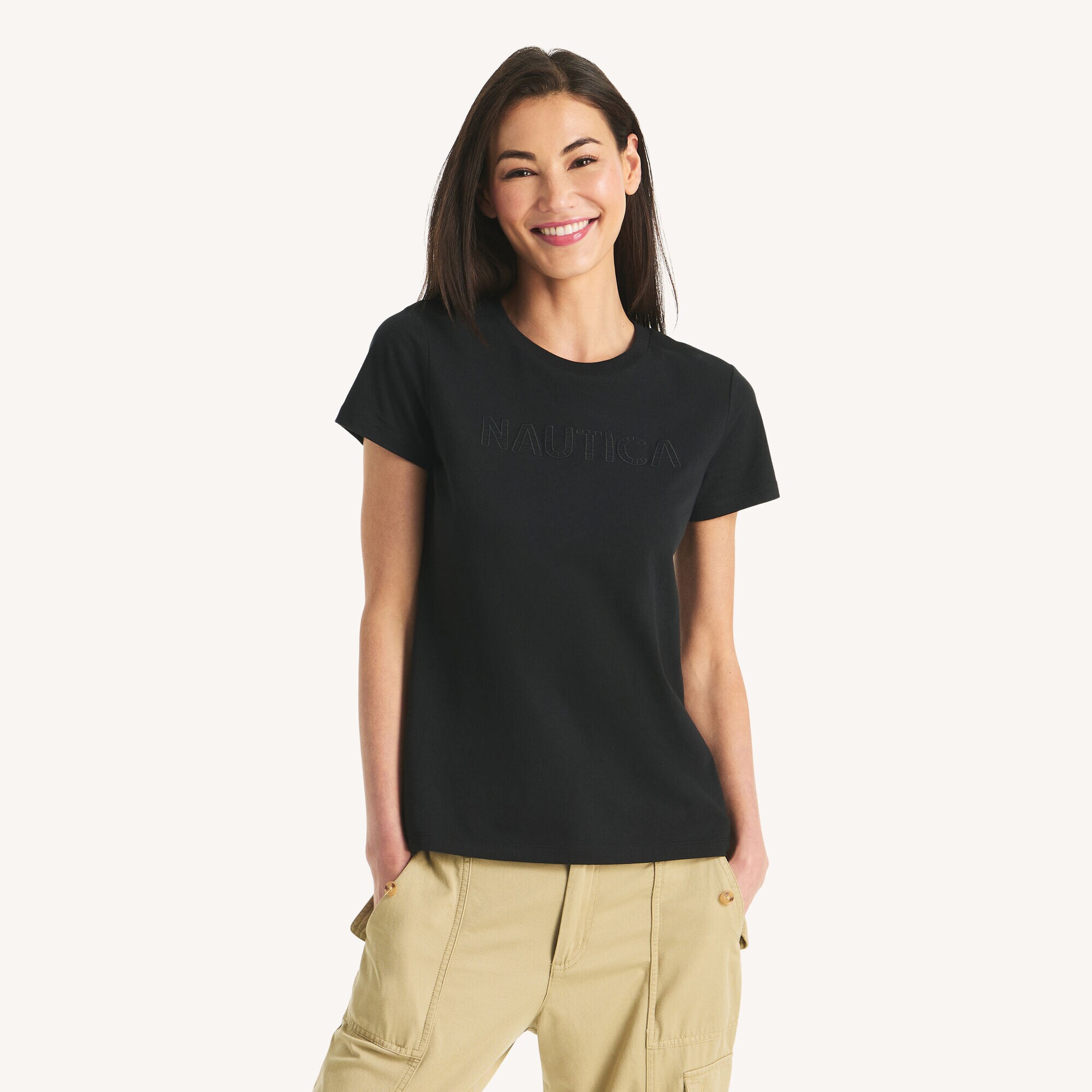 Foil Logo Graphic T-Shirt,True Black,large
