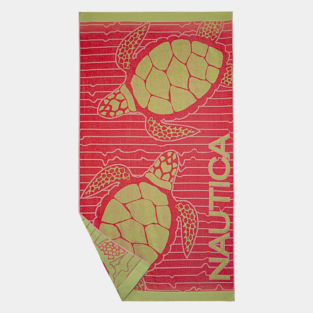 SEA TURTLE PRINT BEACH TOWEL,Port Scarlet,large