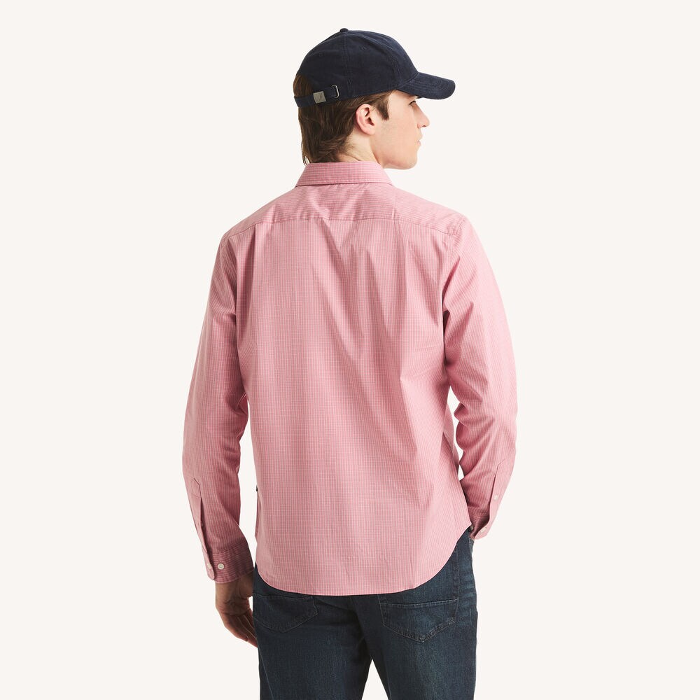 Classic Fit Wrinkle-Resistant Plaid Shirt,Cradle Pink,large