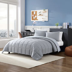 LONGDALE TWIN REVERSIBLE COMFORTER AND SHAM SET,Rust,large