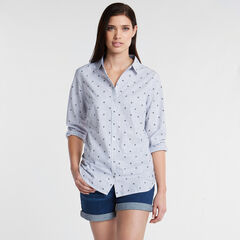 Sailboat Classic Fit Button-Down Shirt,Delphinium Blue,large