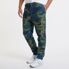 Big & Tall Camo Logo Joggers,Ensign Blue,large