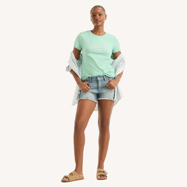 Script Logo Metallic Puff Graphic T-Shirt