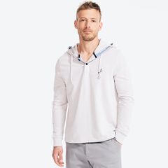 HOODED LONG-SLEEVE T-SHIRT,Grey Heather,large