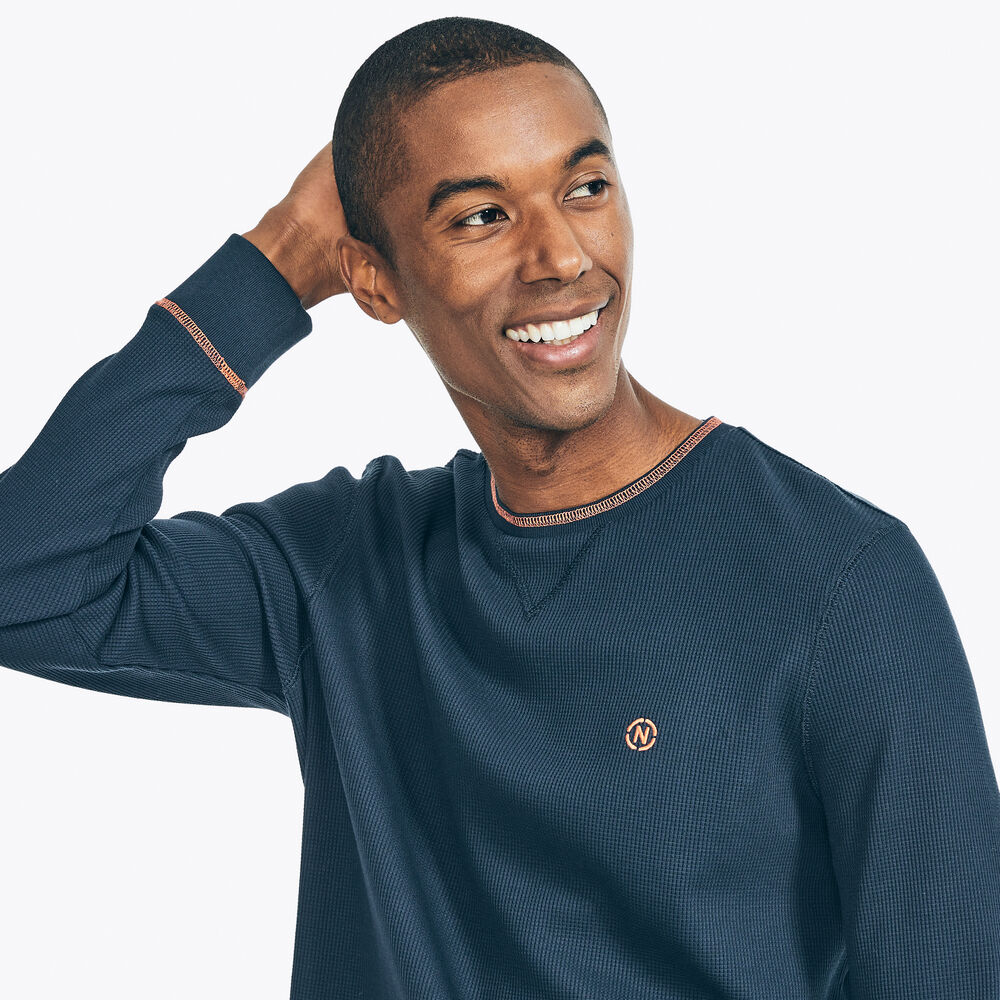 NAUTICA JEANS CO. WAFFLE-KNIT THERMAL,Navy,large