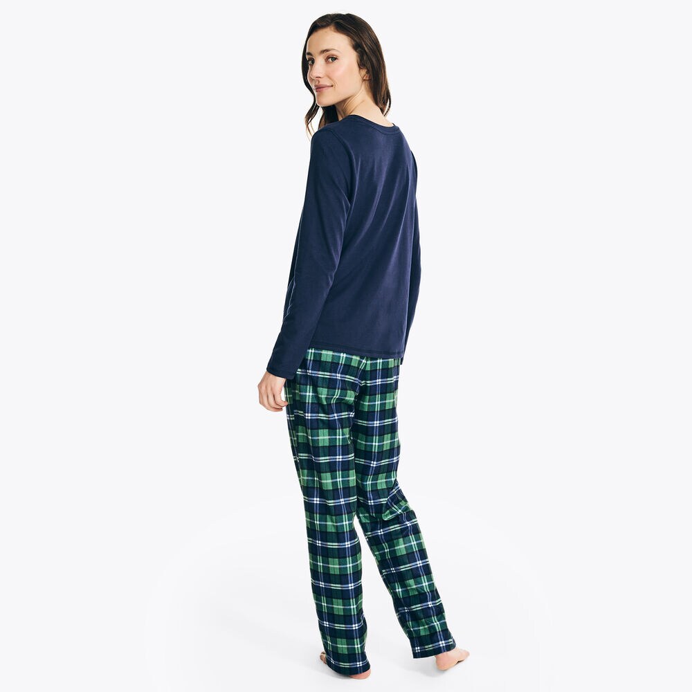 Women's Family Plaid Pajama Pant Set,Green Apple,large