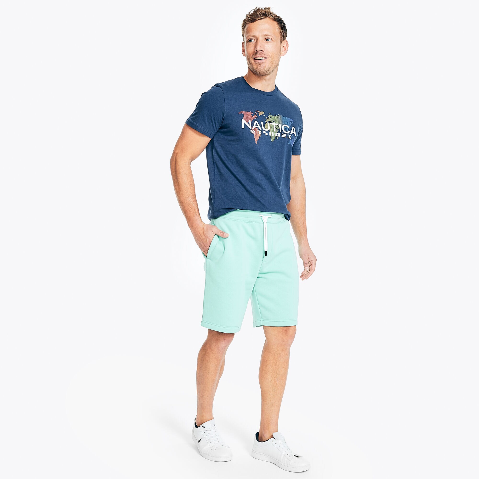 9" Fleece Short,Pool Side Aqua,large