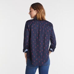 SAILBOAT SKETCH PRINT PERFECT SHIRT,Stellar Blue Heather,large