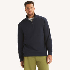 Big & Tall Quarter-Zip Fleece Sweatshirt,Stellar Blue Heather,large