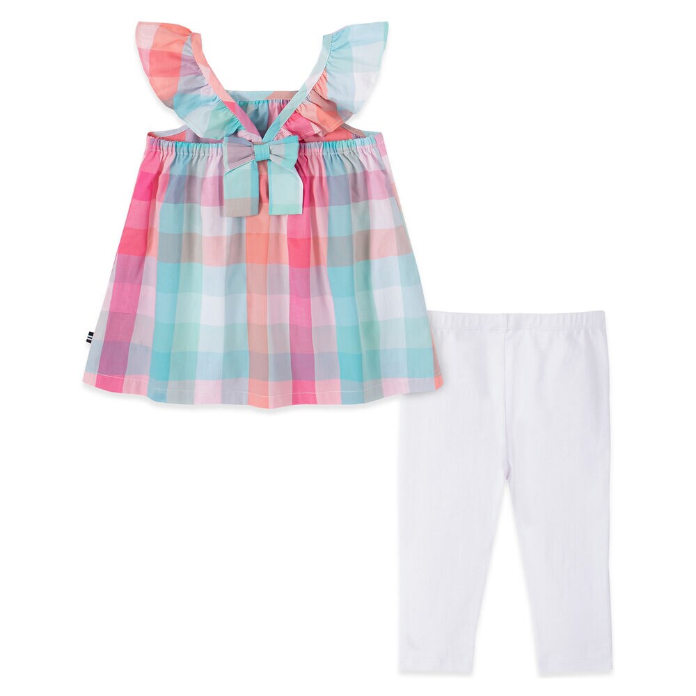 TODDLER GIRLS' PLAID CAPRI 2PC SET (2T-4T),Pink,large