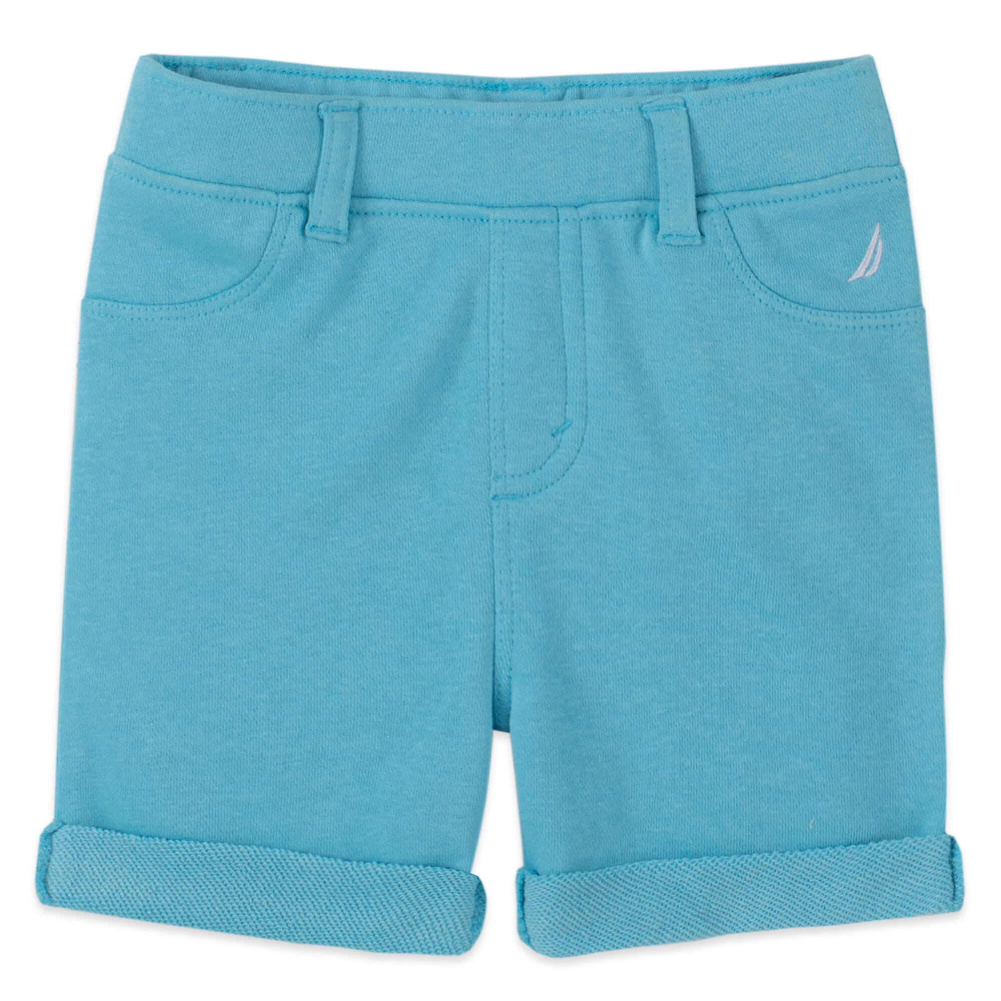 GIRLS' STRETCH PULL-ON SHORT (8-16),Stormy Blue Wash,large