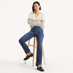 Mid-Rise Straight Denim,Tugboat Blue,large