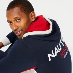 NAUTICA SAILING COLORBLOCKED HOODIE,Navy,large