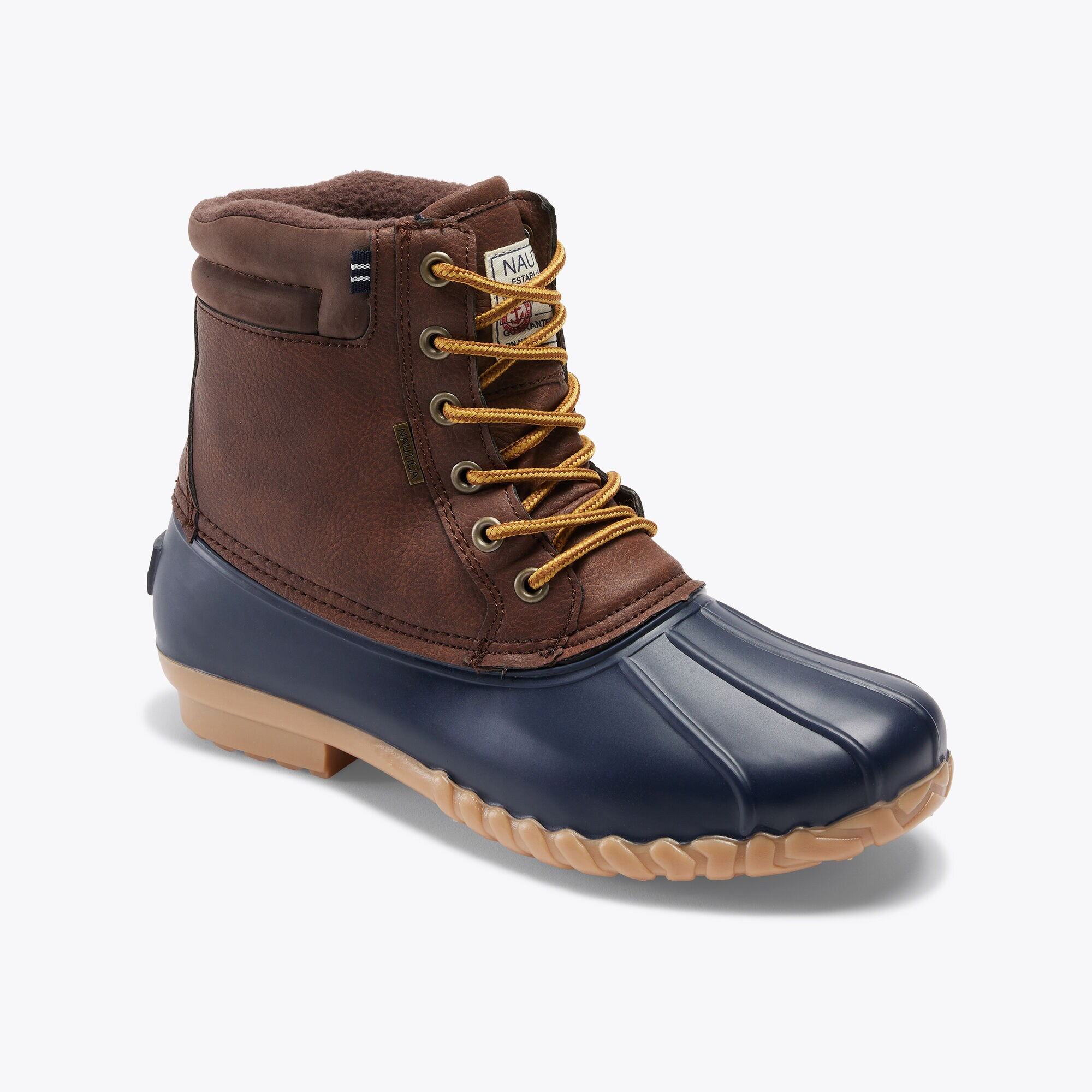 WATER-RESISTANT LACE-UP DUCK BOOT,Military Tan,large