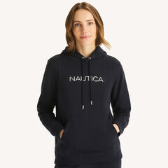 Fleece Logo Hoodie,Navy,large