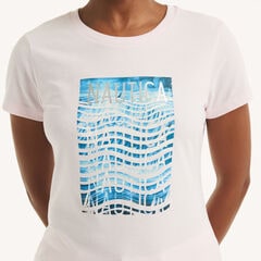 Infinite Waves Foil Graphic T-Shirt,Cradle Pink,large