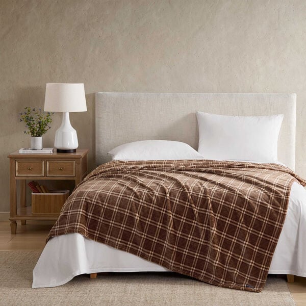 Declan Beige Plaid Full/Queen Blanket