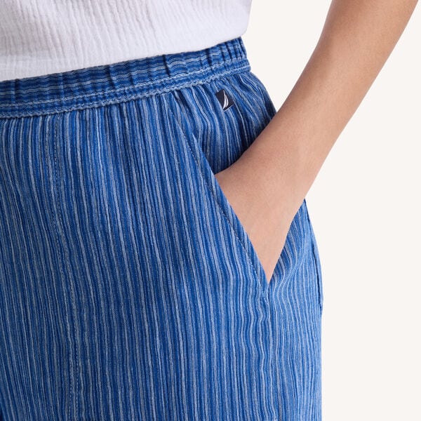 Striped Crinkle Pull-On Pant