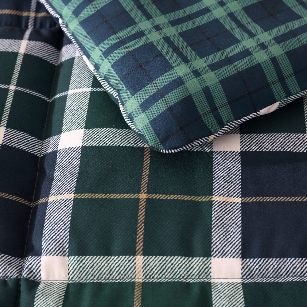 Northsail Plaid Navy King Reversible Duvet Cover & Sham Set,Bali Bliss,large