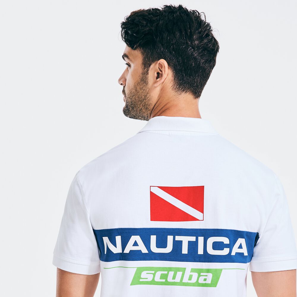 REISSUE CLASSIC FIT BACK-GRAPHIC POLO,Bright White,large