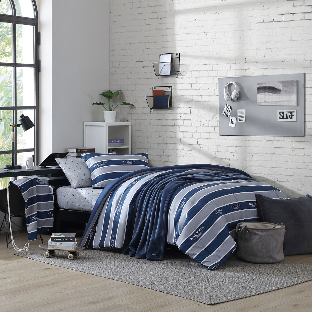 Thorton Lake Grey Twin/Twin XL Reversible Comforter-Sham Bonus Set,Heather,large