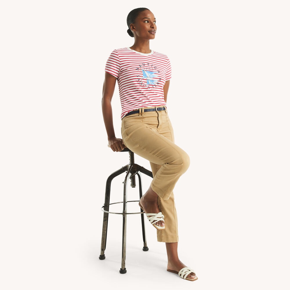 Heritage Stripes Graphic T-Shirt,Tomales Red,large