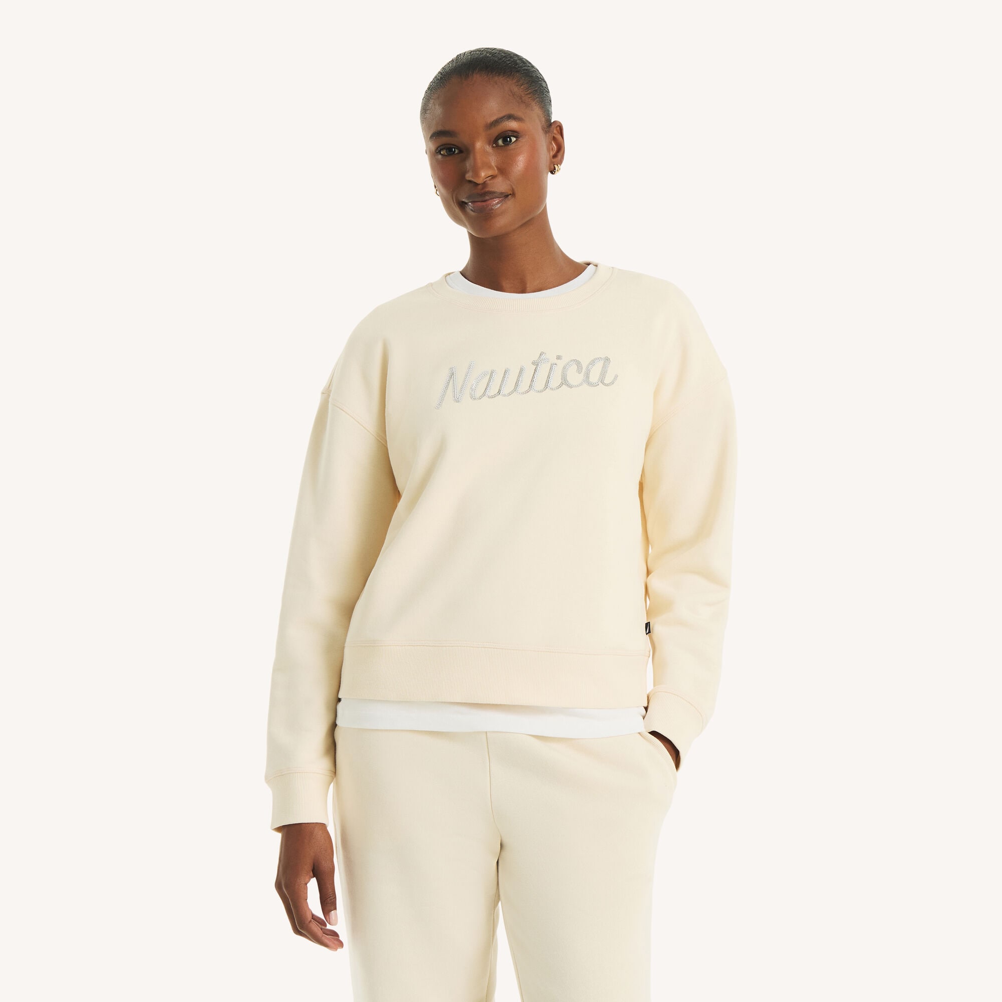 Logo Crewneck Sweatshirt,Twig,large
