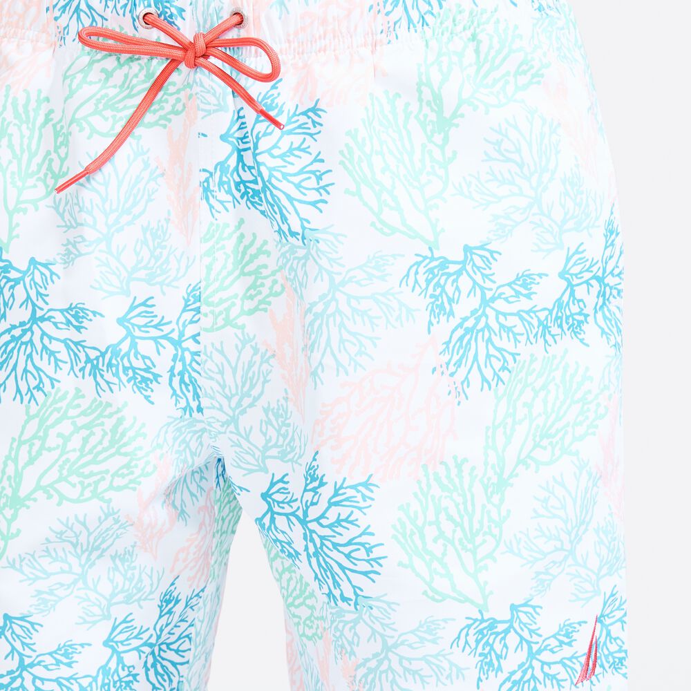 8" SUSTAINABLY CRAFTED CORAL PRINT SWIM,Bright White,large