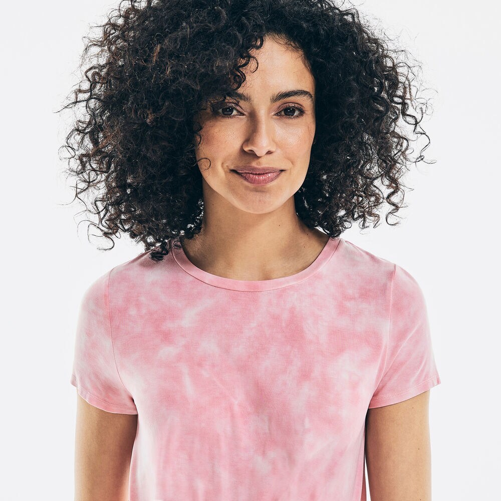 TIE-DYE TWIST-FRONT TOP,Flare Red,large