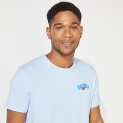 BIG & TALL SAILOR PRINT T-SHIRT,Azure Blue,large