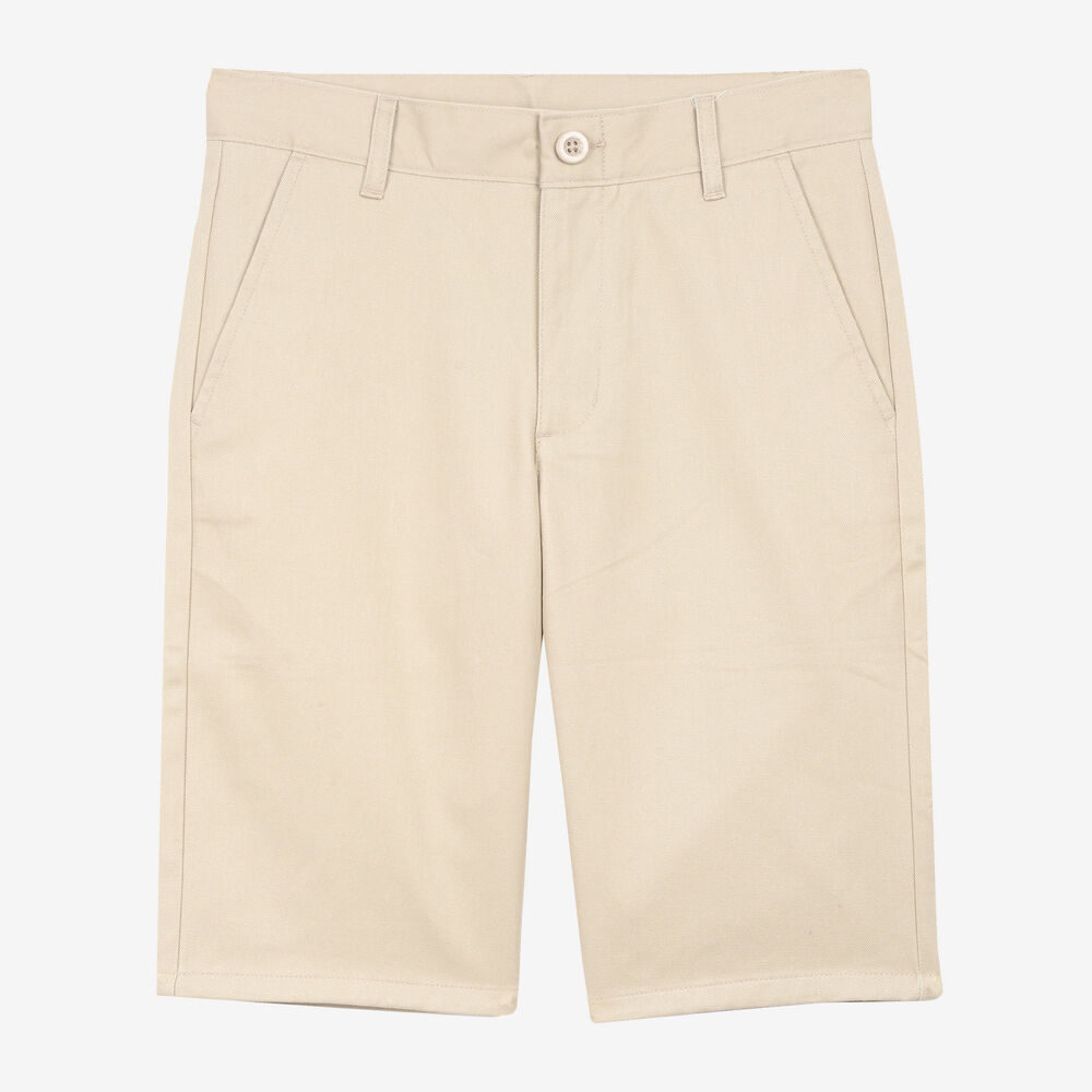 Boys' Uniform-Ready Shorts (8-16),Dark Brown Heather,large